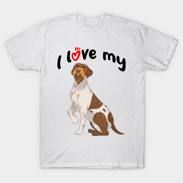 I Love My Wirehaired Pointing Griffon Dog T-Shirt by millersye